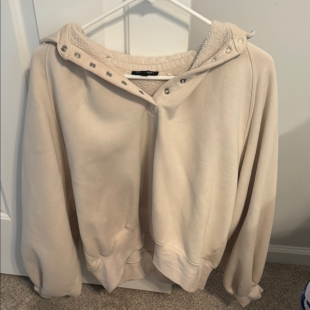Papermoon Cream Snap-Button Hoodie
